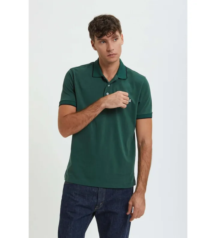 Baracuta para hombre. BRPOL0020UT2769 Polo Logo verde (L), Casual, Algodón, Manga corta