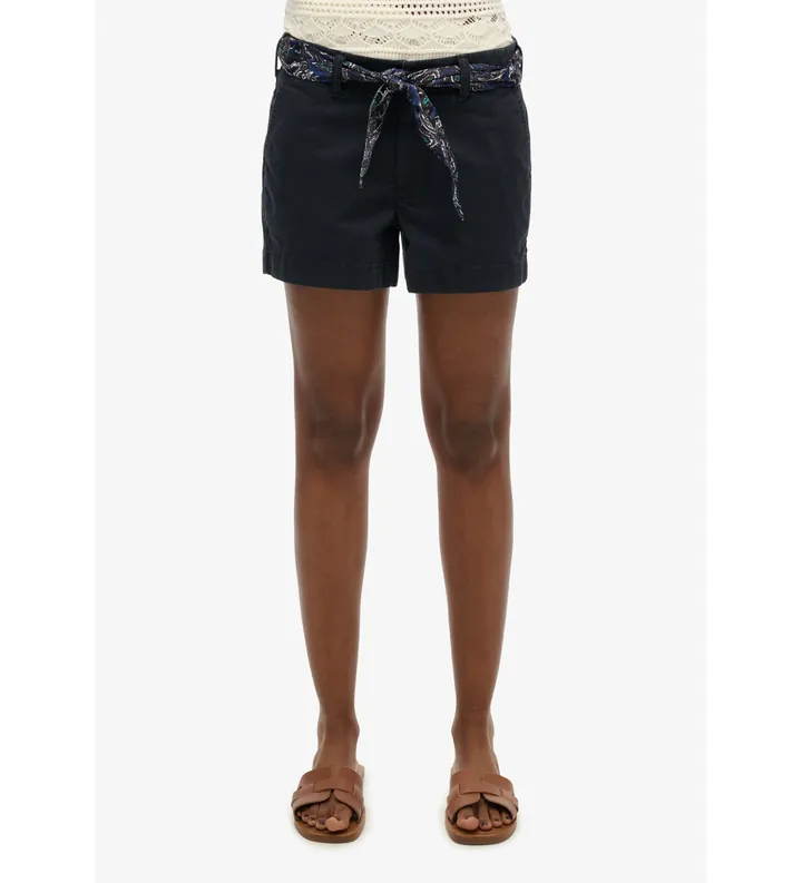 Superdry para mujer. W7110454A Pantalón corto Chino Classic marino (XS), Casual, Algodón