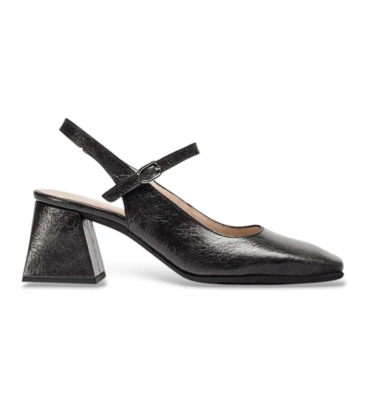 Wonders para mujer. H-6307_5582_5792 Zapatos Destalonados Jane Negros Negro (36), Piel, 5 a 8cm, Hebilla, Casual