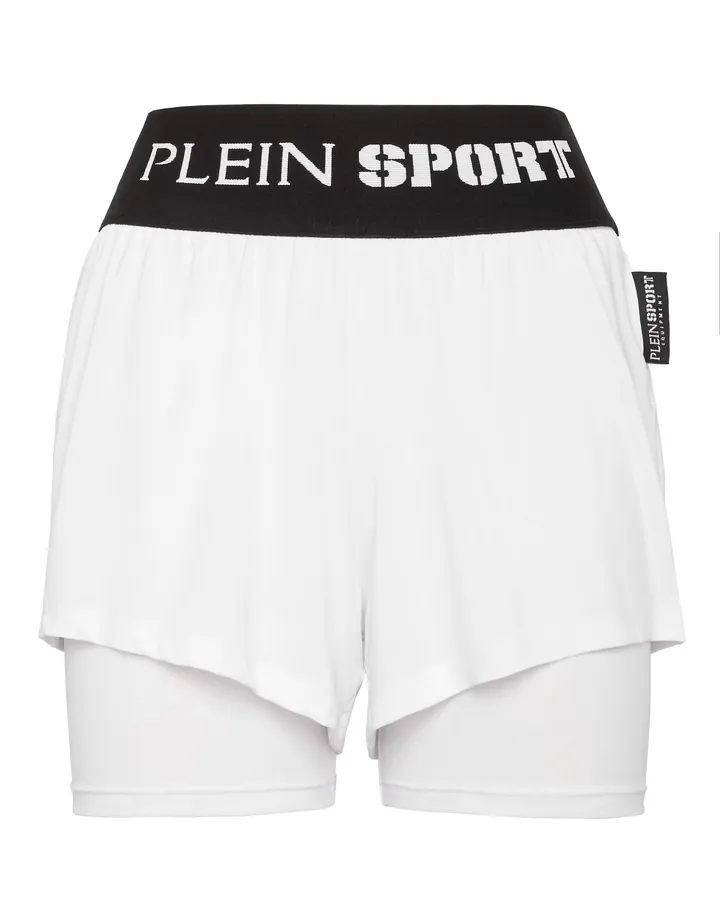 Plein Sport Pantalón deportivo negro / blanco