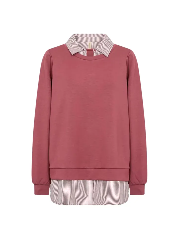 Soyaconcept Sudadera 'SC-BANU'  rojo pastel / blanco