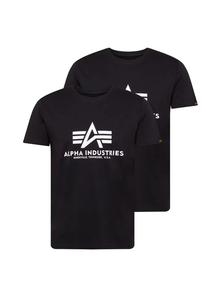 ALPHA INDUSTRIES Camiseta negro / blanco