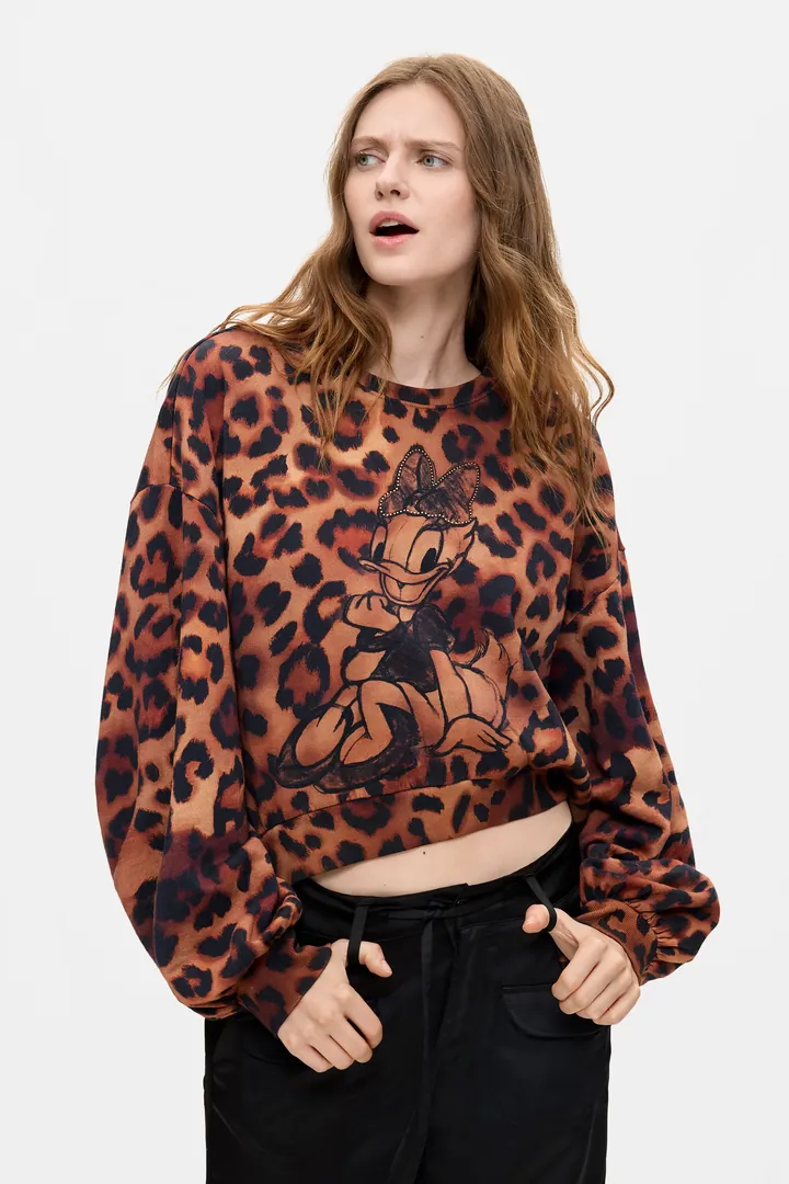 Desigual, Sudadera Mickey™ Estampada, Mujer, Algodon, MarróN, L