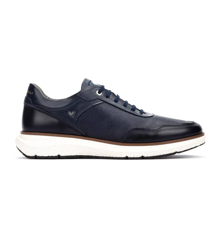 Martinelli para hombre. C025-2992ZY Zapatillas de piel Canterbury marino (40), Plano, Cordones, Casual