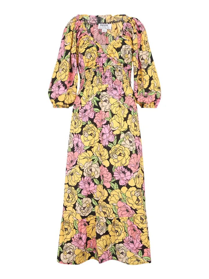 Dorothy Perkins Petite Vestido  amarillo / verde claro / rosa claro / negro