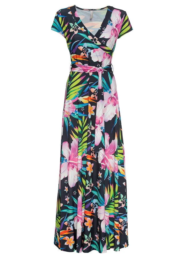 Vestido largo con diseño cruzado