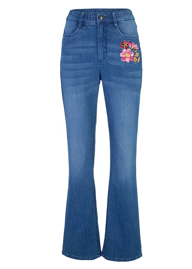 Vaqueros bootcut, high waist, cintura cómoda