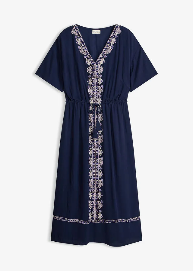 Vestido midi de viscosa fluida