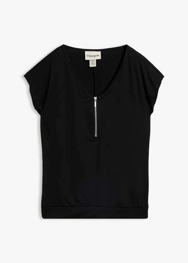Camiseta con cremallera en el cuello