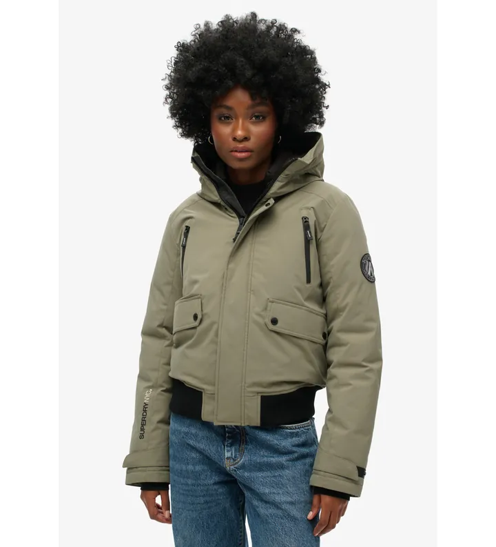 Superdry para mujer. W5011824A Chaqueta bomber acolchada City verde (L), Casual, Poliéster Reciclado, Sostenible
