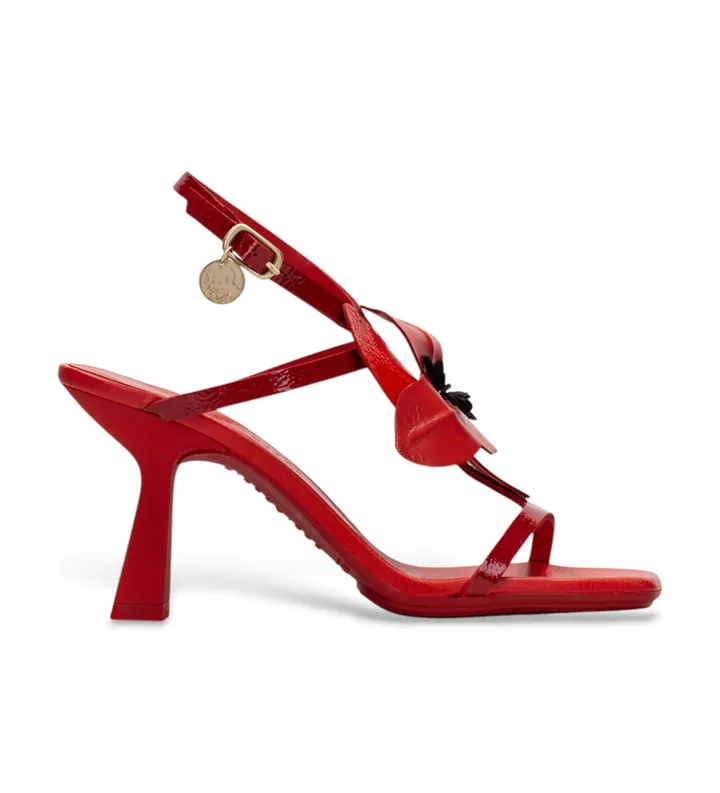Hispanitas para mujer. GOYA24 Sandalias Goya rojo (36), Piel, 5 a 8cm, Hebilla, Casual, Fiesta