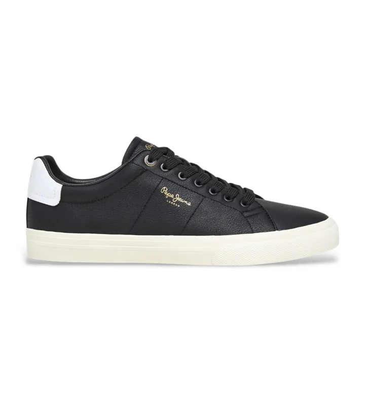 Pepe Jeans para hombre. PMS31076 Zapatillas Kenton Fresh negro (41), Plano, Cordones, Casual