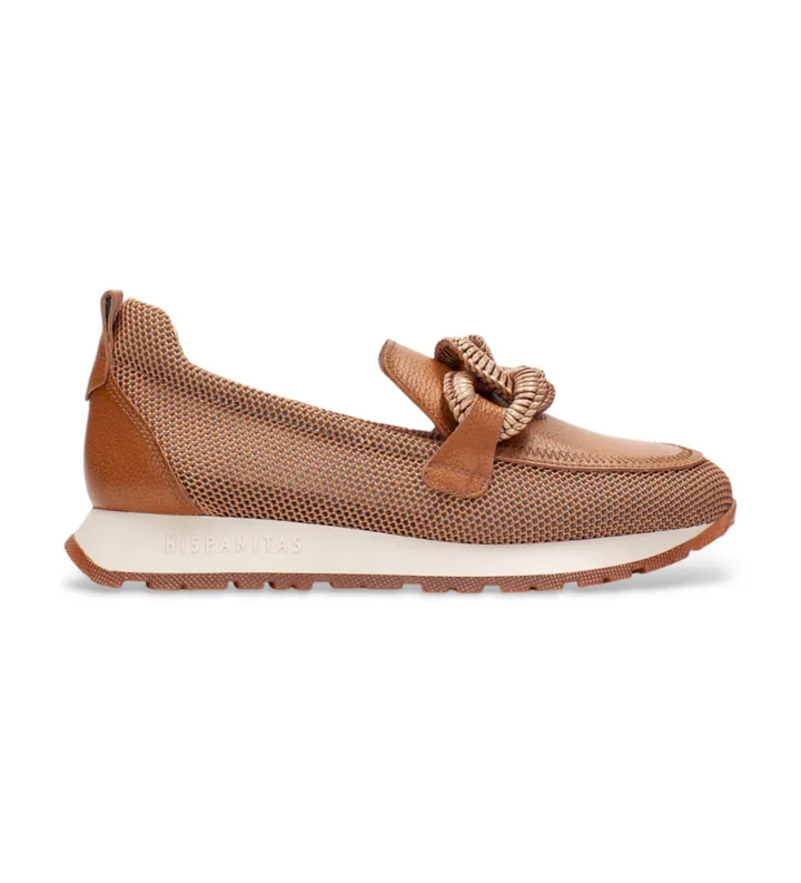 Hispanitas para mujer. HV254065 Zapatillas Kansas marrón (41), Piel, Plano, 1 a 3cm, Ninguno, Casual