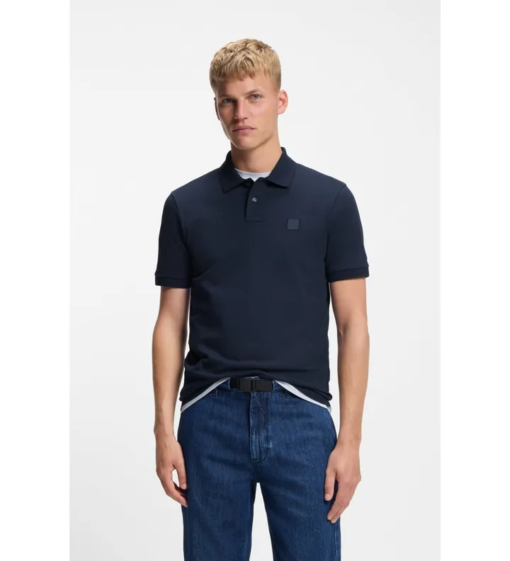 BOSS para hombre. 50507803 Polo Passenger marino (L), Casual, Algodón, Manga corta