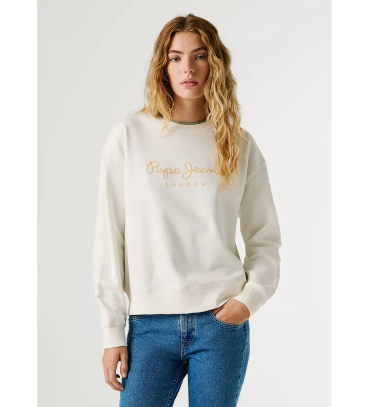 Pepe Jeans para mujer. PL5800072 Jersey Maty blanco (S), Casual, Algodón