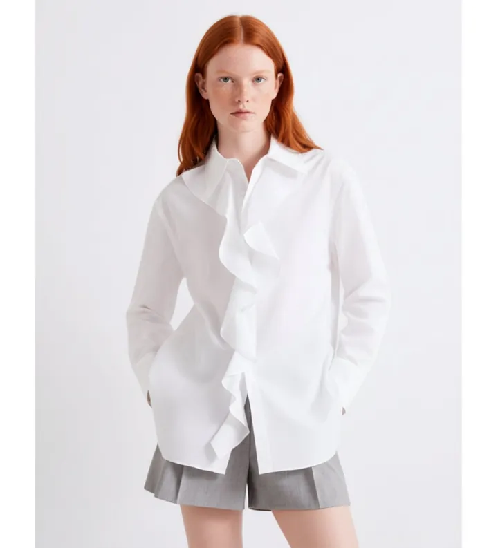 Marella para mujer. 2613111071200 Camisa Mllfalesia blanco (38), Casual, Fiesta, Algodón, Clásico, Manga larga