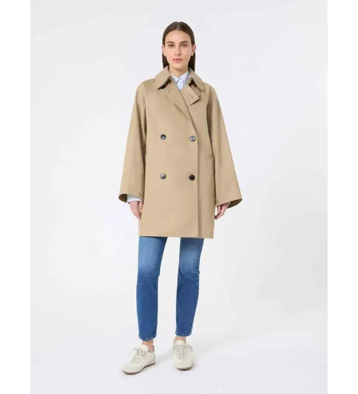 Weekend Max Mara para mujer. 2615021071600 Gabardina Manna beige (42), Casual, Algodón