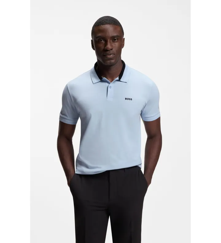 BOSS para hombre. 50559369 Polo Member azul (3XL), Casual, Algodón, Manga corta
