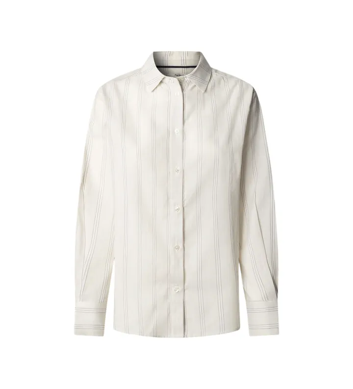 Pepe Jeans para mujer. PL3051405 Camisa Bain beige (L), Casual, Algodón, Manga larga