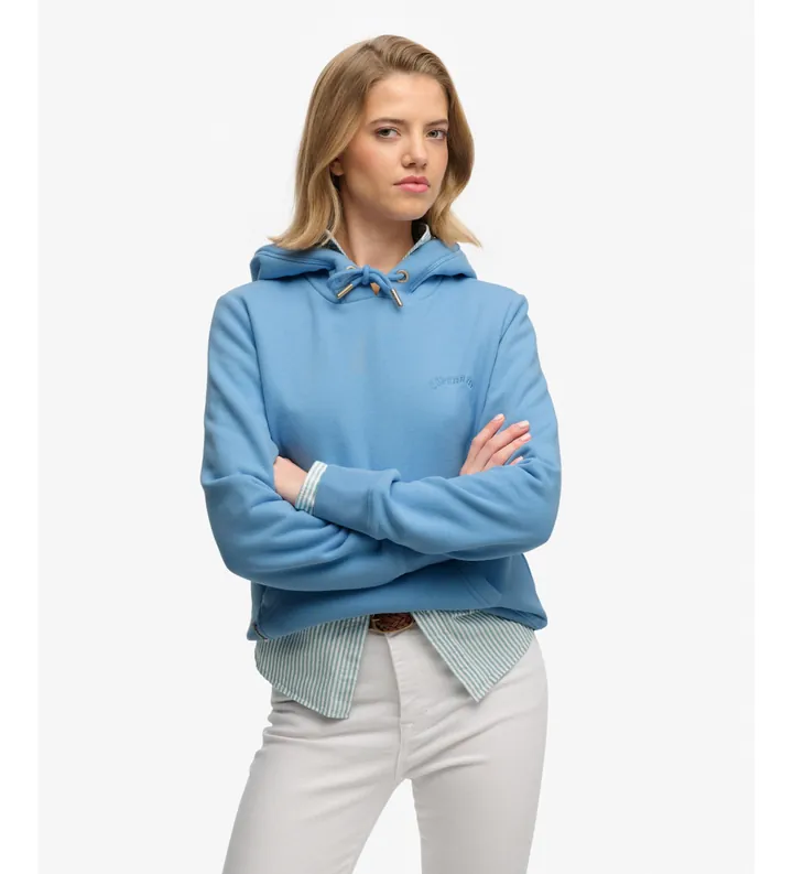 Superdry para mujer. W2012667A Sudadera Essential Logo azul (L), Casual, Algodón