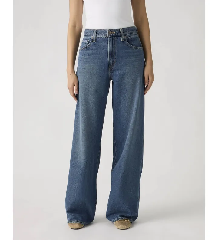 Levi's para mujer. 0073B-0001 Jeans Lightweight De Pierna Ancha azul oscuro (24/29), Casual, Algodón, Denim