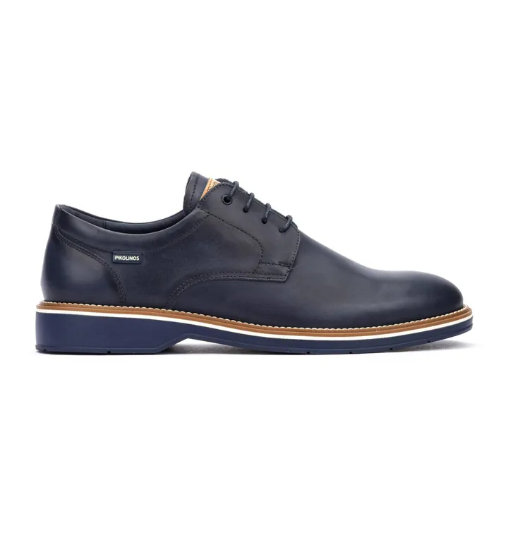 Pikolinos para hombre. M6W-4311 Zapatos de piel Carlet azul (41), Plano, Cordones, Casual