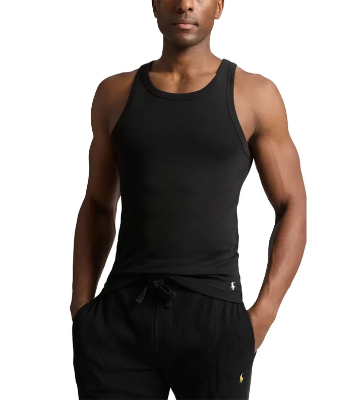 Polo Ralph Lauren para hombre. 714959333001 Set de dos camisetas de tirantes negro (L), Homewear, Algodón, Sin mangas / Tirantes