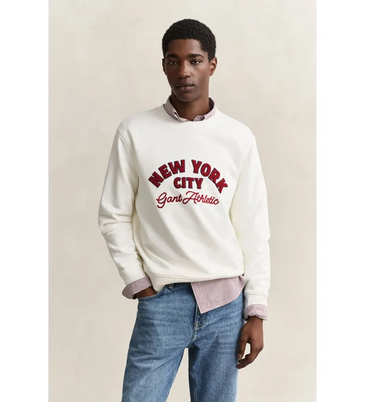 Gant para hombre. 2067153 Sudadera con diseño de temporada beige (L), Casual, Algodón
