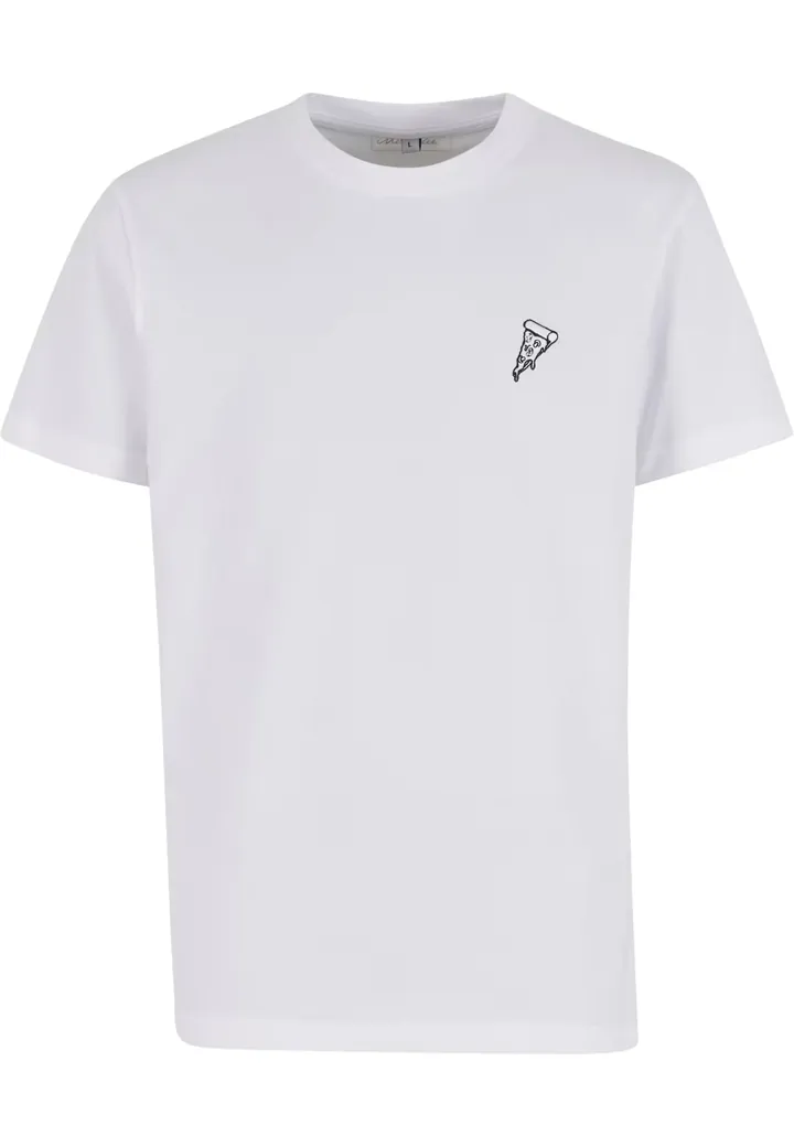 Mister Tee Camiseta 'Pizza' negro / blanco