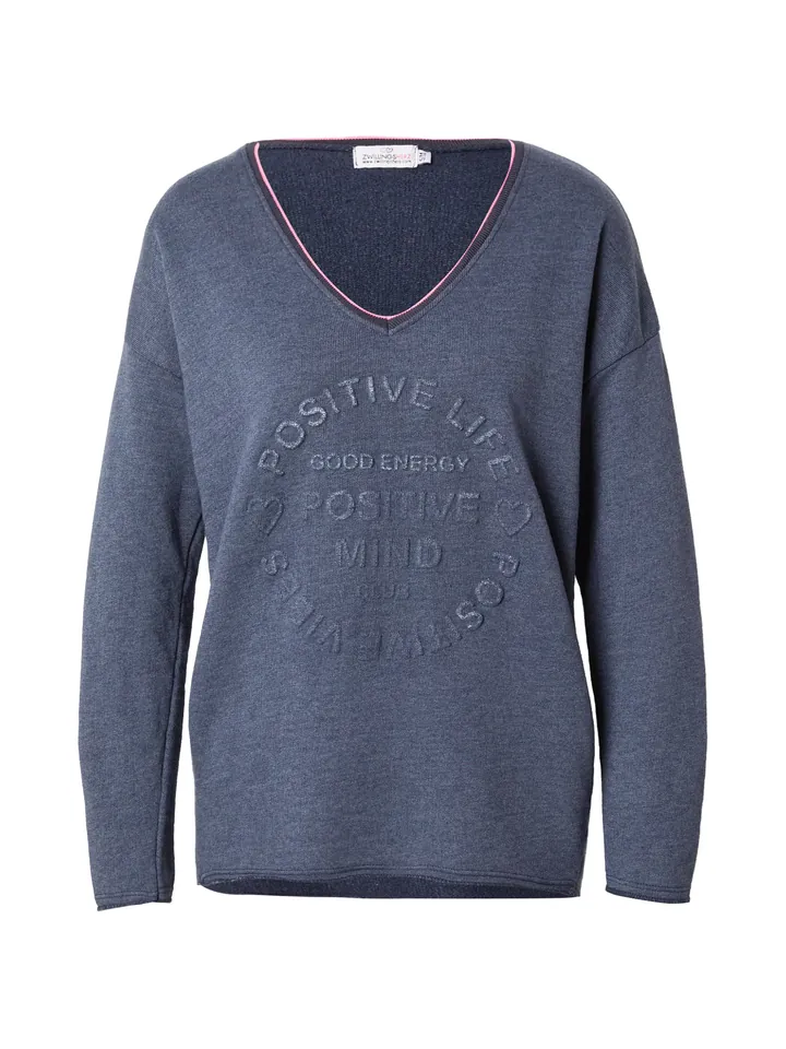 Zwillingsherz Sudadera 'Positive Mind' marino