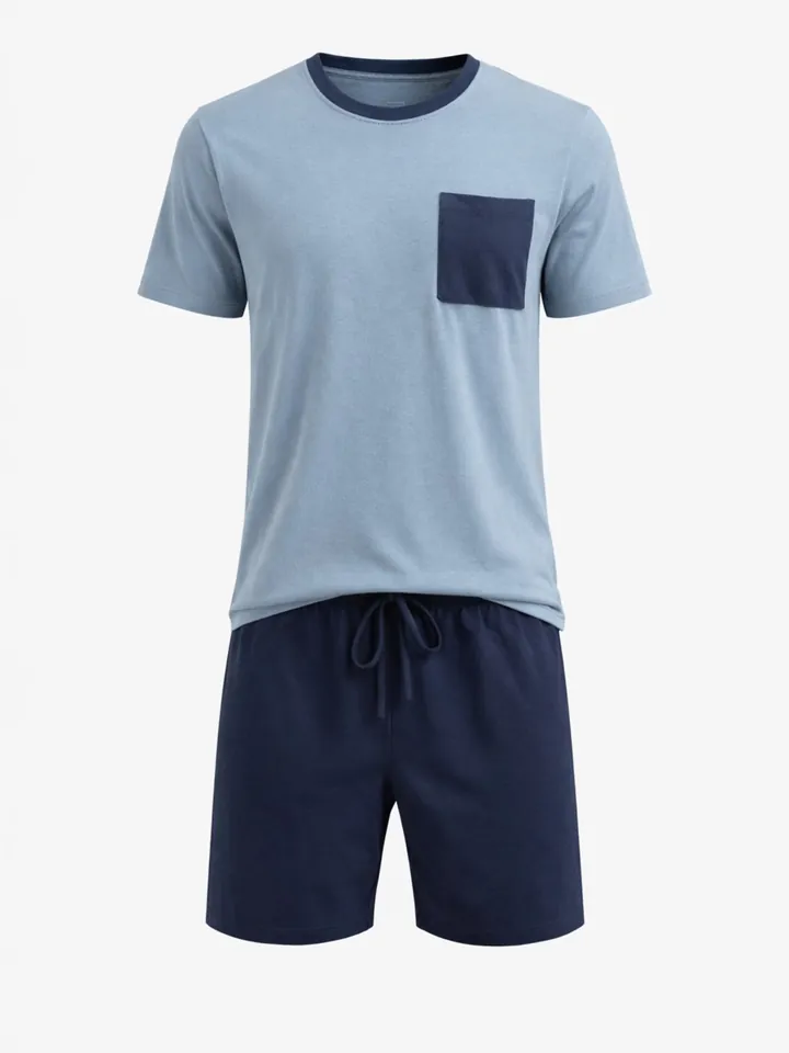 PANTONECLO Pijama corto 'Pantoneclo Men’s Nightwear Set' azul