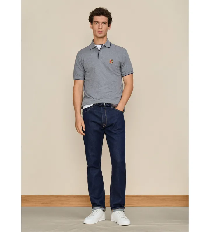 Hackett London para hombre. HM5600236 Polo Lrc Small Logo gris (L), Casual, Algodón, Manga corta