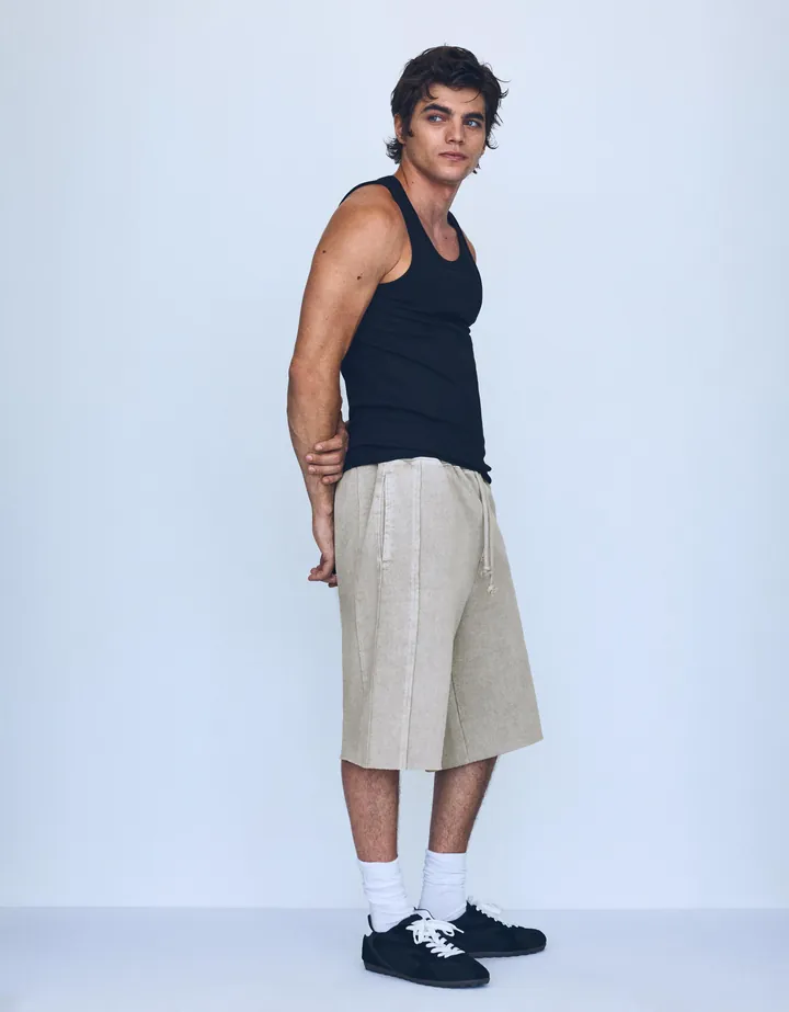 Bershka Bermuda Jort Baggy Hombre L Piedra