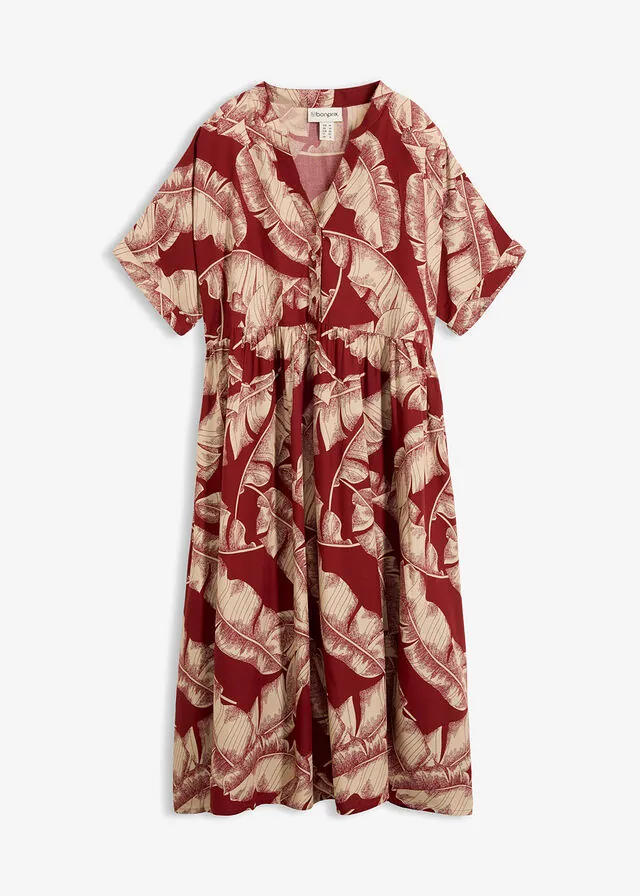 Vestido midi tipo caftán de viscosa fluida