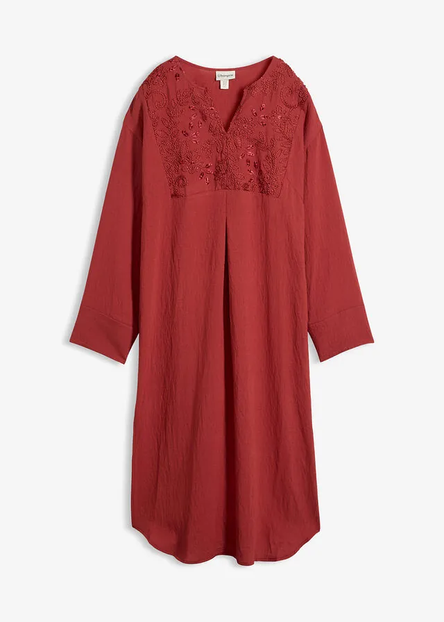 Vestido ligero tipo caftán con adorno
