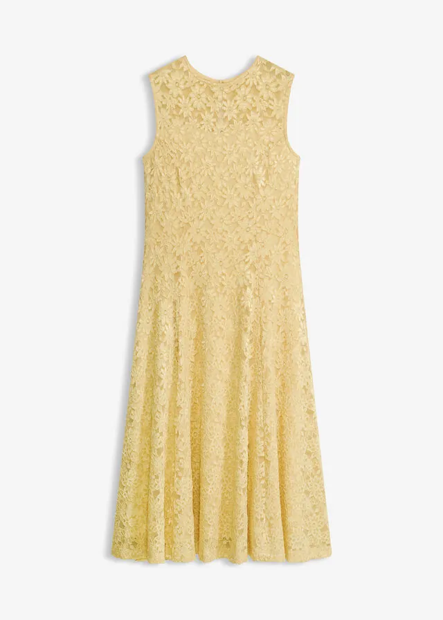 Vestido de encaje de largo midi