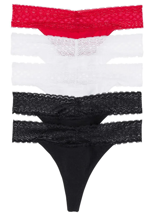 Tanga con encaje (5 unidades)