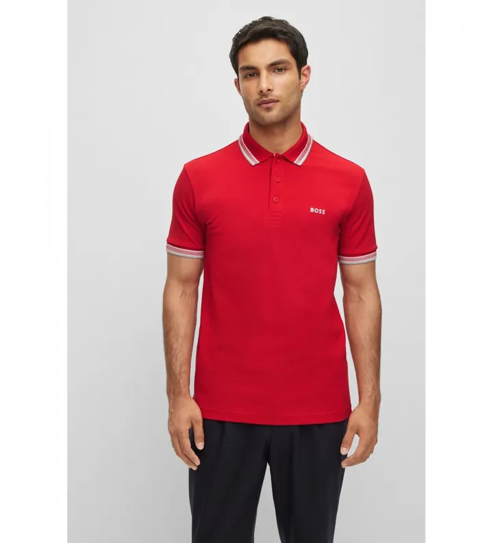 BOSS para hombre. 50469055 Polo Paddy rojo (M), Casual, Algodón, Manga corta