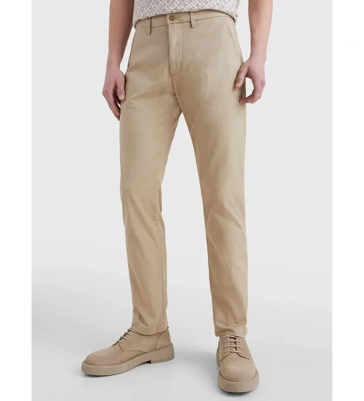 Tommy Hilfiger para hombre. MW0MW28884 Pantalón chino Denton 1985 Collection beige (28/30), Casual, Algodón Orgánico, Sostenible