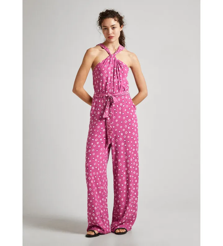 Pepe Jeans para mujer. PL230484 Mono Dolly rosa (L), Casual, Viscosa, Sin mangas / Tirantes