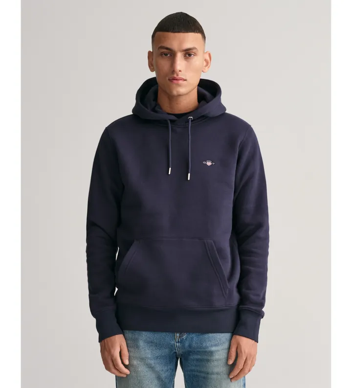Gant para hombre. 2007058 Sudadera con capucha Shield azul (3XL), Casual, Algodón, Manga larga, Marino