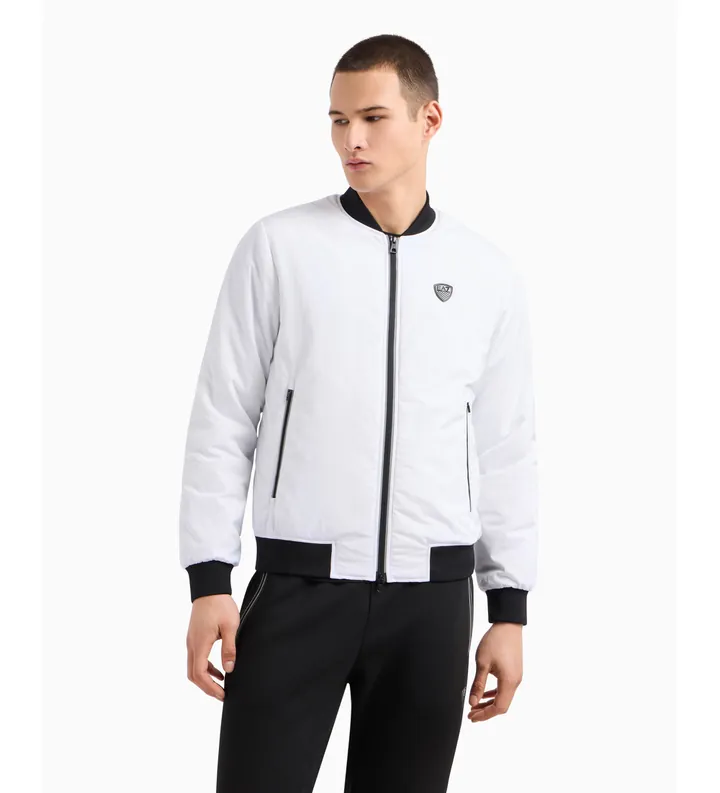 EA7 para hombre. 8NPB12_PN7LZ Chaqueta Bomber de tejido técnico premium blanco (3XL), Casual, Poliéster