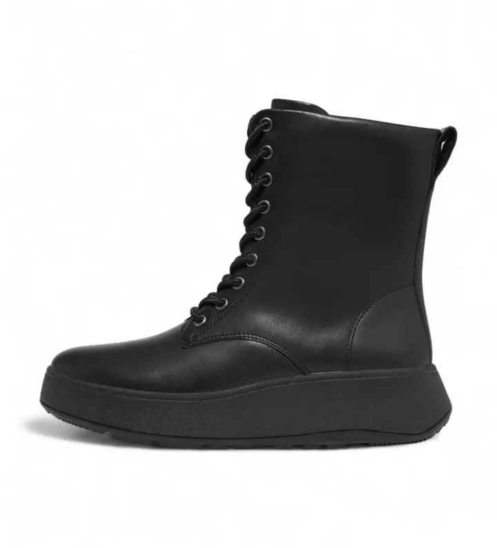 Fitflop para mujer. GM4-090 Botines de Piel F-Mode negro (36), 3 a 5cm, Cremallera, Casual