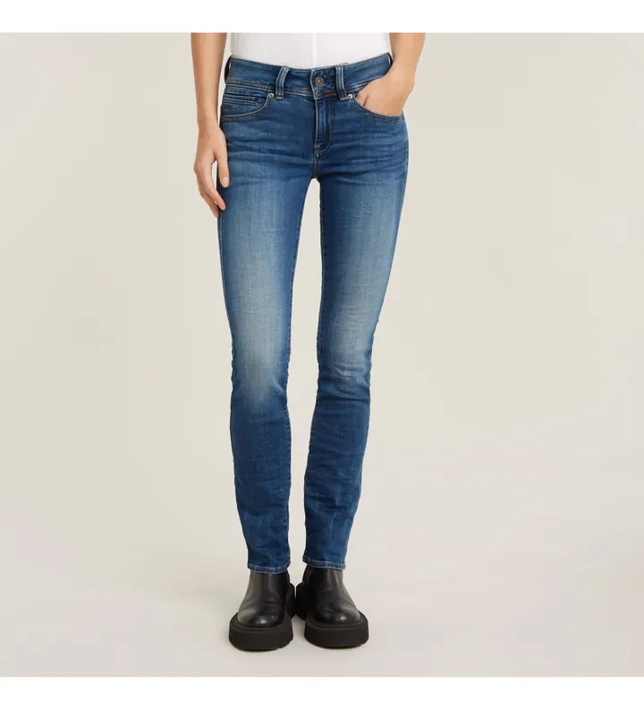 G-Star para mujer. D07145-8968-6028 Jeans Midge Straight azul (29/28), Casual, Algodón, Denim
