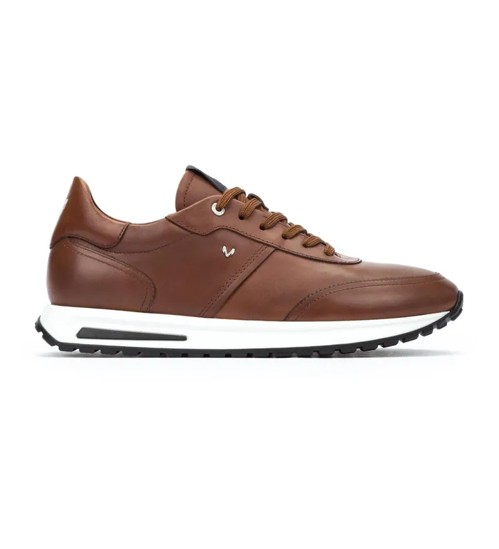 Martinelli para hombre. 1741-2930C Zapatillas de Piel Hanbury marrón (41), Plano, Cordones, Casual
