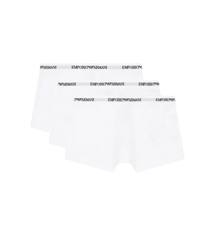 Emporio Armani para hombre. EM000259_AF14132 Set 3 Bóxers de punto elástico de algodón Essential blanco (L), Homewear