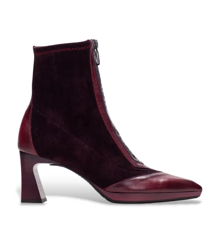 Hispanitas para mujer. HI254186 Botines de Piel Atlanta Soho burdeos (36), 3 a 5cm, Cremallera, Casual