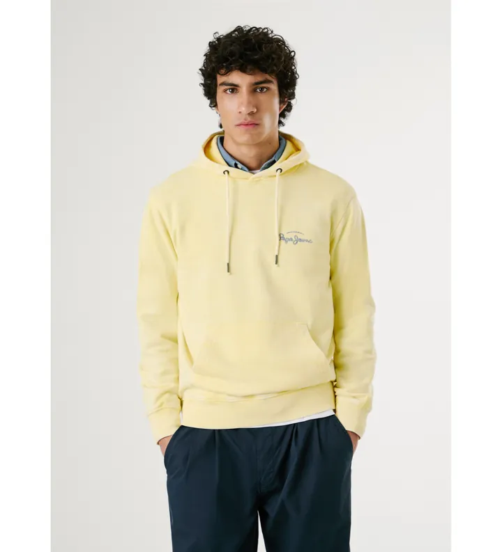 Pepe Jeans para hombre. PM582916 Sudadera Terrel amarillo (L), Casual, Algodón