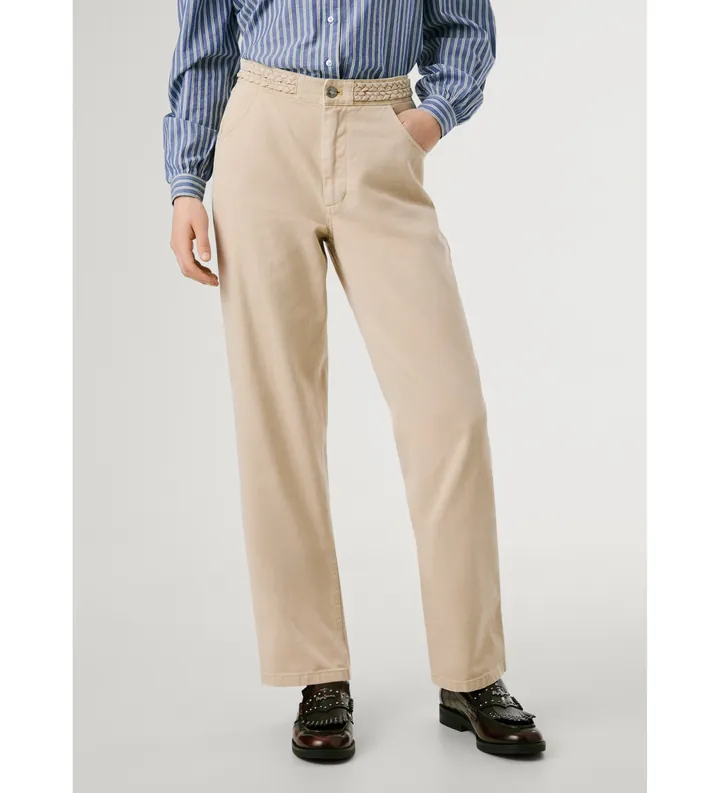 Pepe Jeans para mujer. PL2100012 Pantalón Saura beige (L), Casual, Algodón
