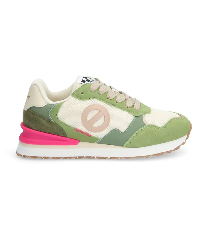 NO NAME para mujer. QNIPSME Zapatillas de Piel Tova Runner verde (36), Plano, Cordones, Casual